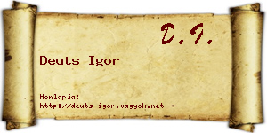 Deuts Igor névjegykártya